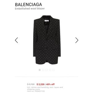 Balenciaga hourglass embellished wool blazer
